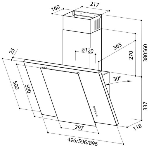 Кухонная вытяжка Lex Polo 600