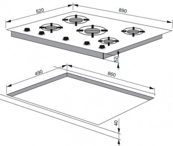 Газовая варочная панель Hansa BHGI 83030