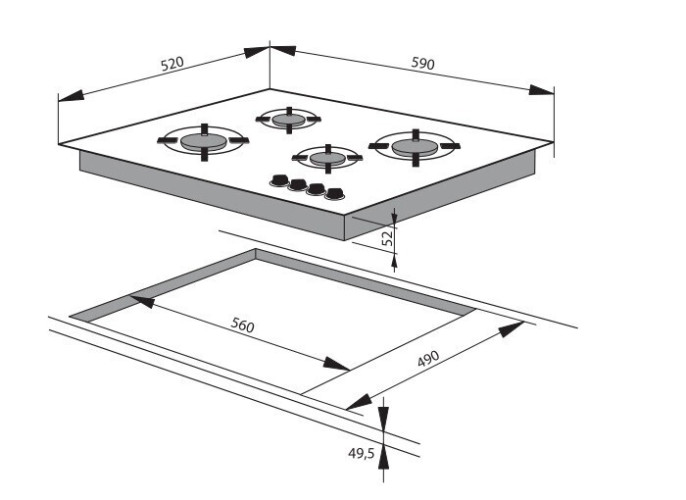 Газовая варочная панель Hansa BHGW 63030