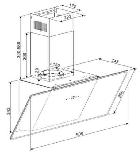 Кухонная вытяжка MAUNFELD EAGLE 850 90 Glass White