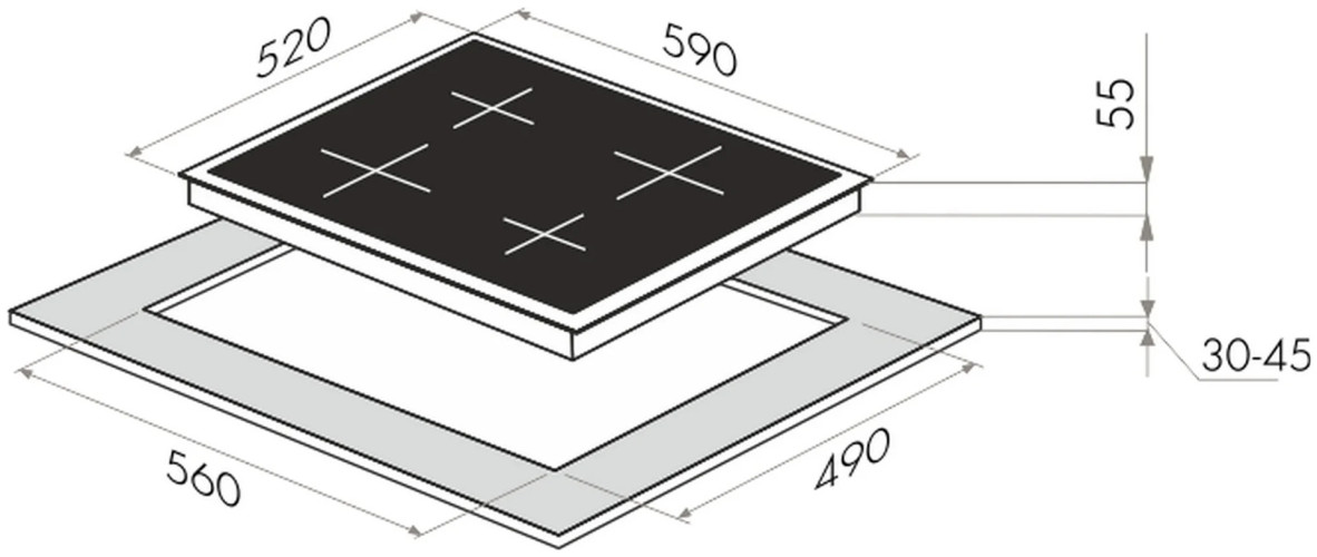 Электрическая варочная панель MAUNFELD EVSE 594 FDBK