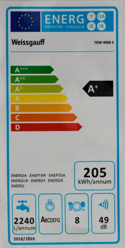 Посудомоечная машина WEISSGAUFF TDW 4006 S