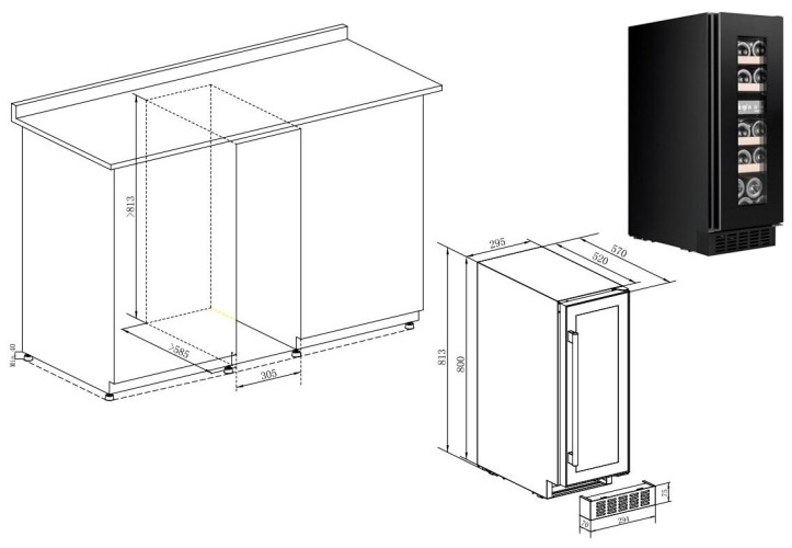 Винный шкаф Temptech OX30DRB