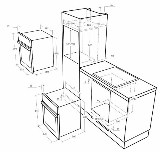 Электрический духовой шкаф MAUNFELD MEOC 674 B