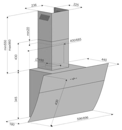 Кухонная вытяжка Konigin Liberty 90