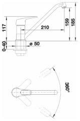 Смеситель для кухни Blanco Wega silgranit мускат
