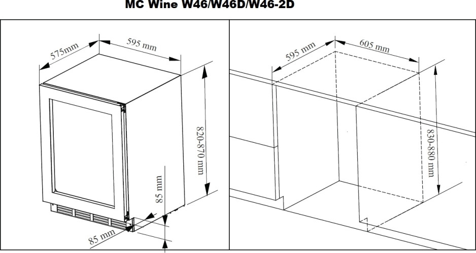 Винный шкаф MC Wine W46 2DB
