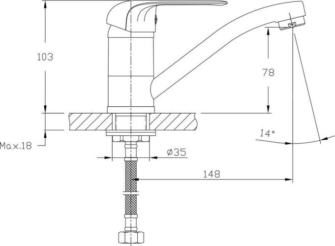 Смеситель для кухни Rush Fiji FI1835-26