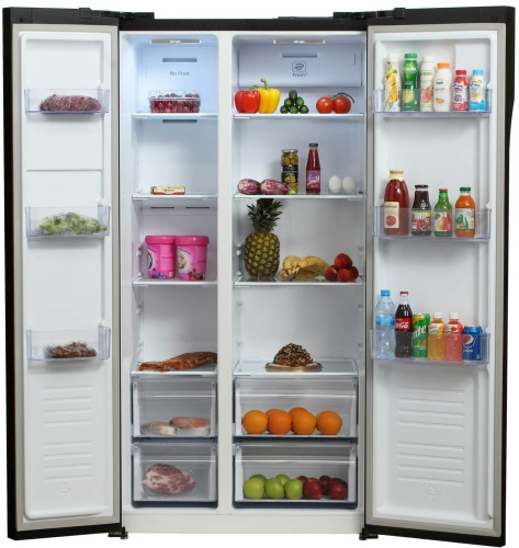 Холодильник Hyundai CS5005FV черное стекло