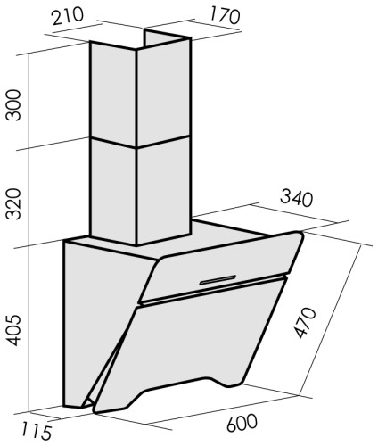 Кухонная вытяжка MBS Felicia 160 Glass White