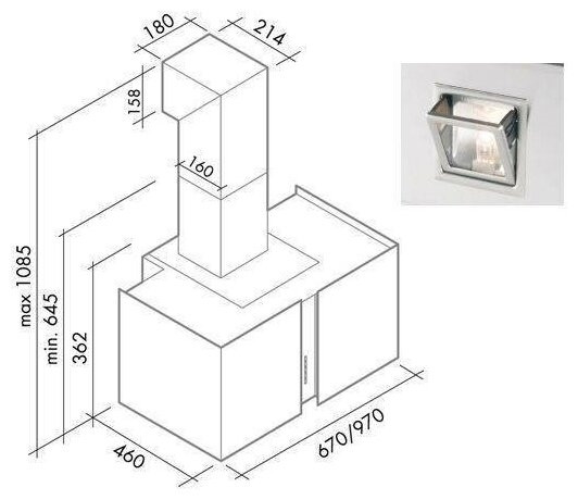 Кухонная вытяжка Falmec Mirabilia 67 New York vetro 800