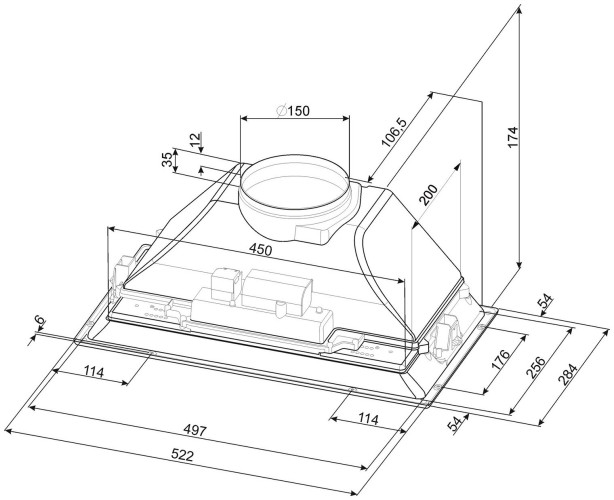 Встраиваемая вытяжка Smeg KSEG55XE