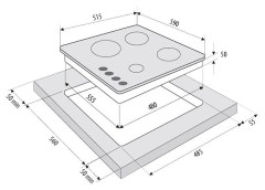 Газовая варочная панель Fornelli PGT 60 Ardore BL