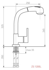 Смеситель для мойки Zigmund &amp; Shtain ZS 1200L речной песок