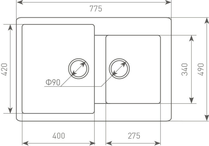 Кухонная мойка Zigmund & Shtain Rechteck 400.275 млечный путь