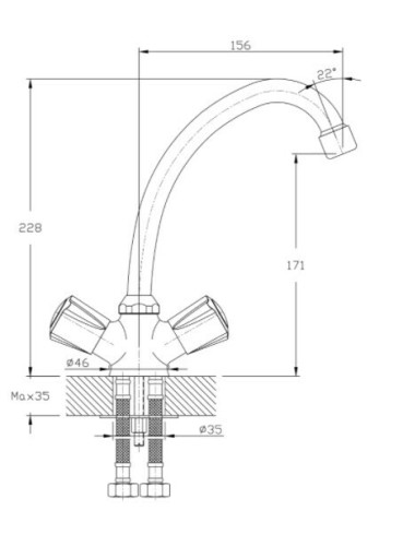 Смеситель для кухни Rush Pioneer PI7950-22