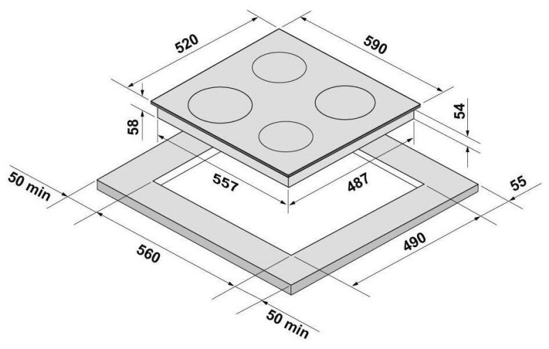 Индукционная варочная панель KRONA FARBE 60 BL