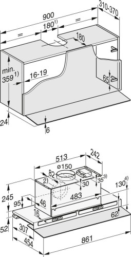 Встраиваемая вытяжка Miele DAS 4940 Transparent Glass, прозрачное стекло