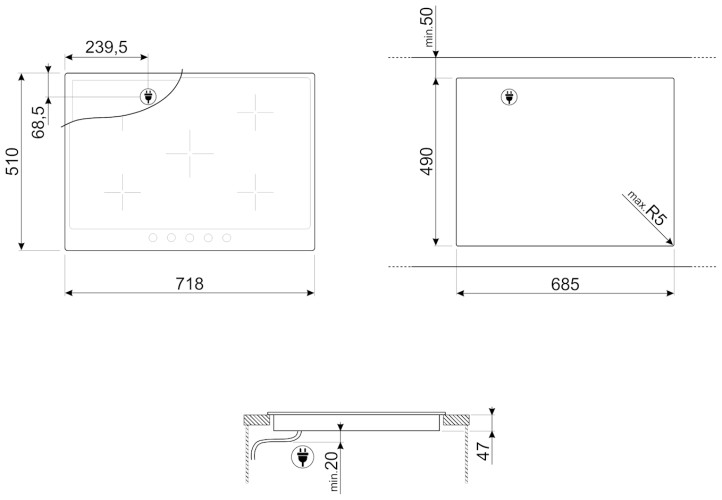 Электрическая варочная панель Smeg P875AO