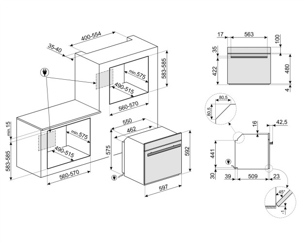 Электрический духовой шкаф Smeg SFP6604WSPNR