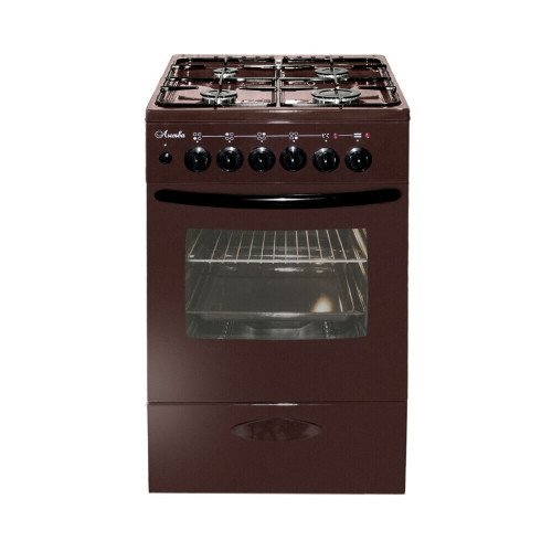 Комбинированная плита Лысьва ЭГ 404 МС-2у коричневый стеклянная крышка