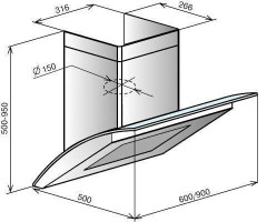 Кухонная вытяжка Elikor Аквамарин 90П-650-Э7Г черный