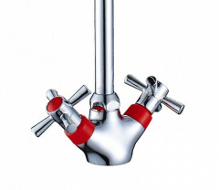 Смеситель для кухни Decoroom DR51028 красный/хром