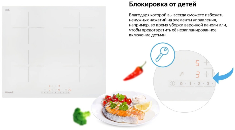 Индукционная варочная панель Weissgauff HI 640 WSC