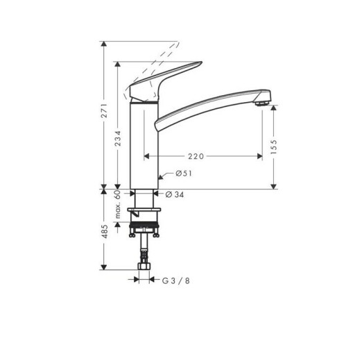 Смеситель для кухни Hansgrohe Logis 71832000