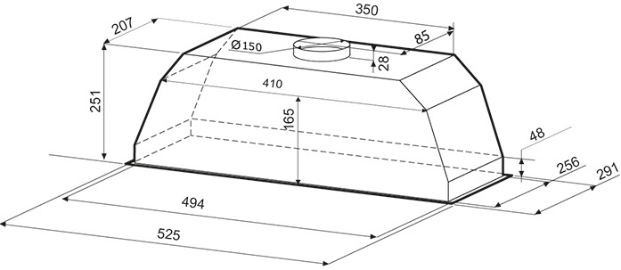 Встраиваемая вытяжка Krona Ameli 600 inox S
