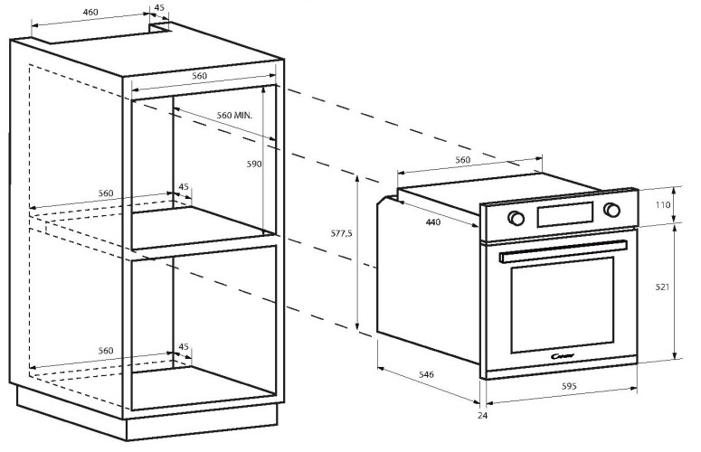 Электрический духовой шкаф Candy FIDC N100