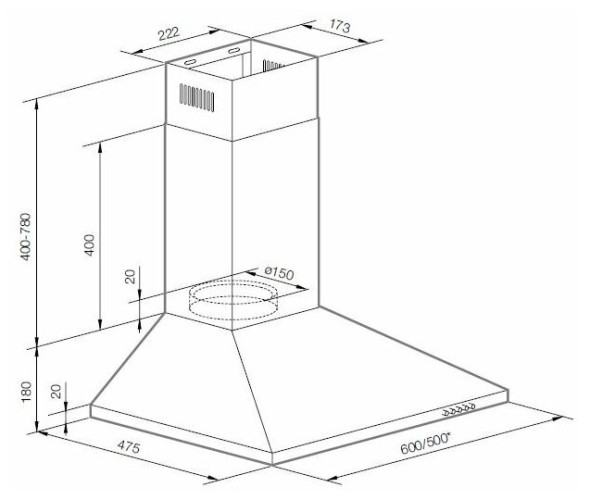 Кухонная вытяжка GRAUDE DHP 50.0 S