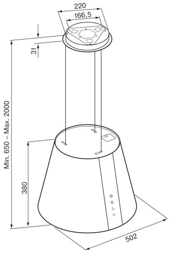 Кухонная вытяжка KRONA HOLLY ISOLA 500 BLACK S