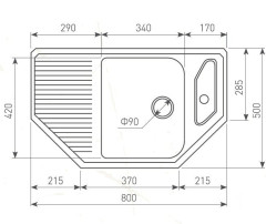 Кухонная мойка Zigmund &amp; Shtain ECKIG 800 речной песок