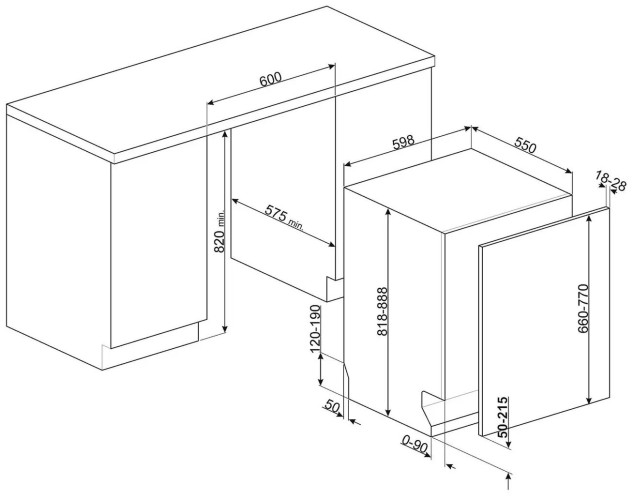Посудомоечная машина Smeg STL323BL