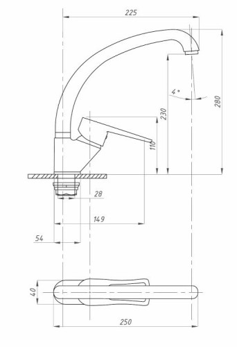 Смеситель для кухни ПСМ-Профсан Плюс PSM-335-017