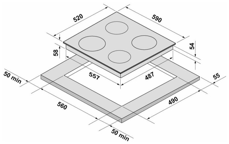 Индукционная варочная панель KRONA FARBE 60 WH