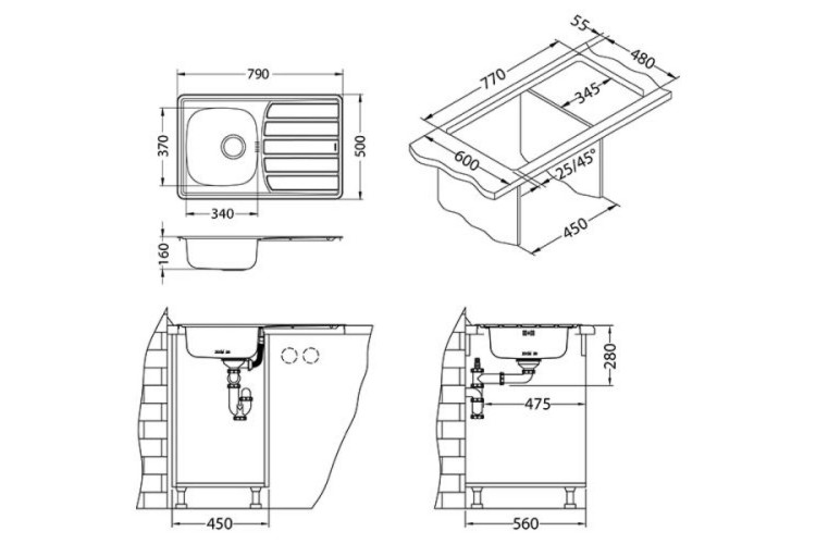 Кухонная мойка Alveus ZOOM 20 NAT-90 1098938