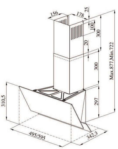 Кухонная вытяжка Darina Slide G602W