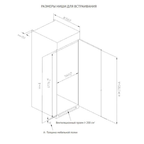 Встраиваемый холодильник Korting KSI 1785