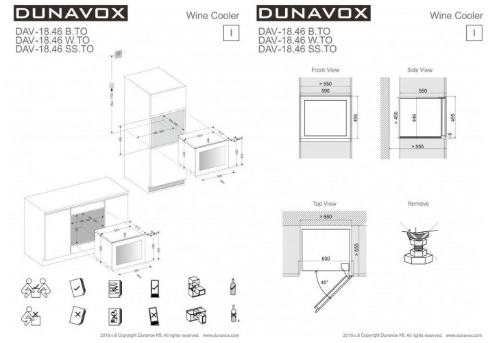 Винный шкаф Dunavox DAVG 18 46SS TO