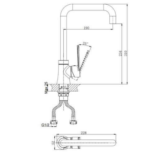 Смеситель для кухни Rush Denis DN0335-22