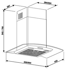 Кухонная вытяжка Kuppersberg Kaminox 90 X 4HPB