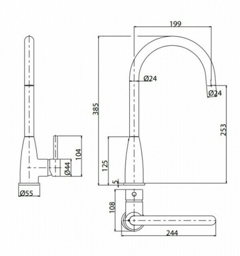 Смеситель для кухни M&Z TURIN ХРОМ TRN14102