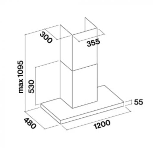 Кухонная вытяжка Falmec Lumina NRS Glass Steel 120 CLMN20.00P2 NEUI490F