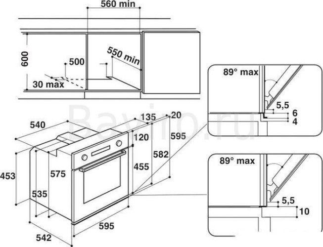 Электрический духовой шкаф Whirlpool AKZ 6220 WH