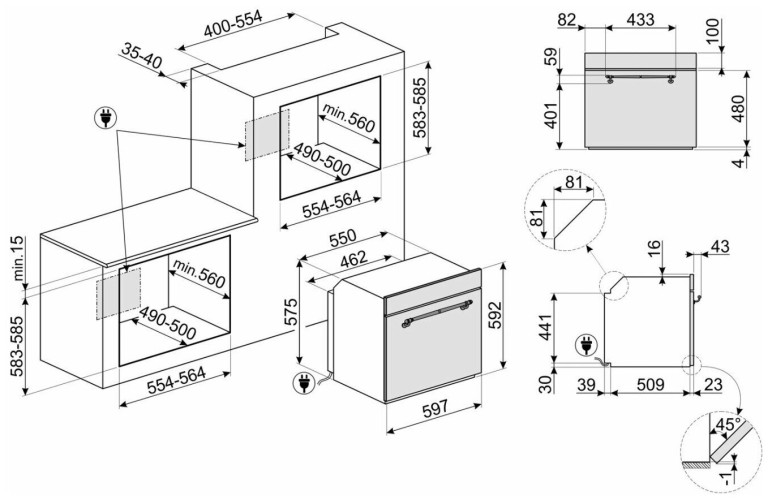 Электрический духовой шкаф Smeg SF700AO