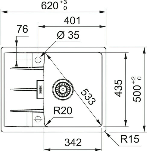 Кухонная мойка Franke CNG 611/211-62 черный матовый 114.0639.677