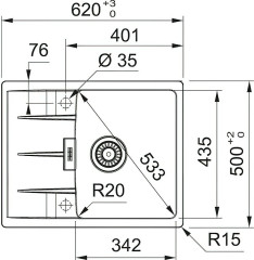Кухонная мойка Franke CNG 611/211-62 черный матовый 114.0639.677
