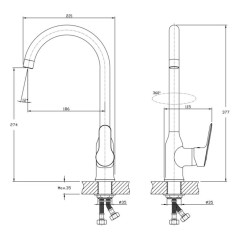 Смеситель для кухни Rush Crete CR3535-23